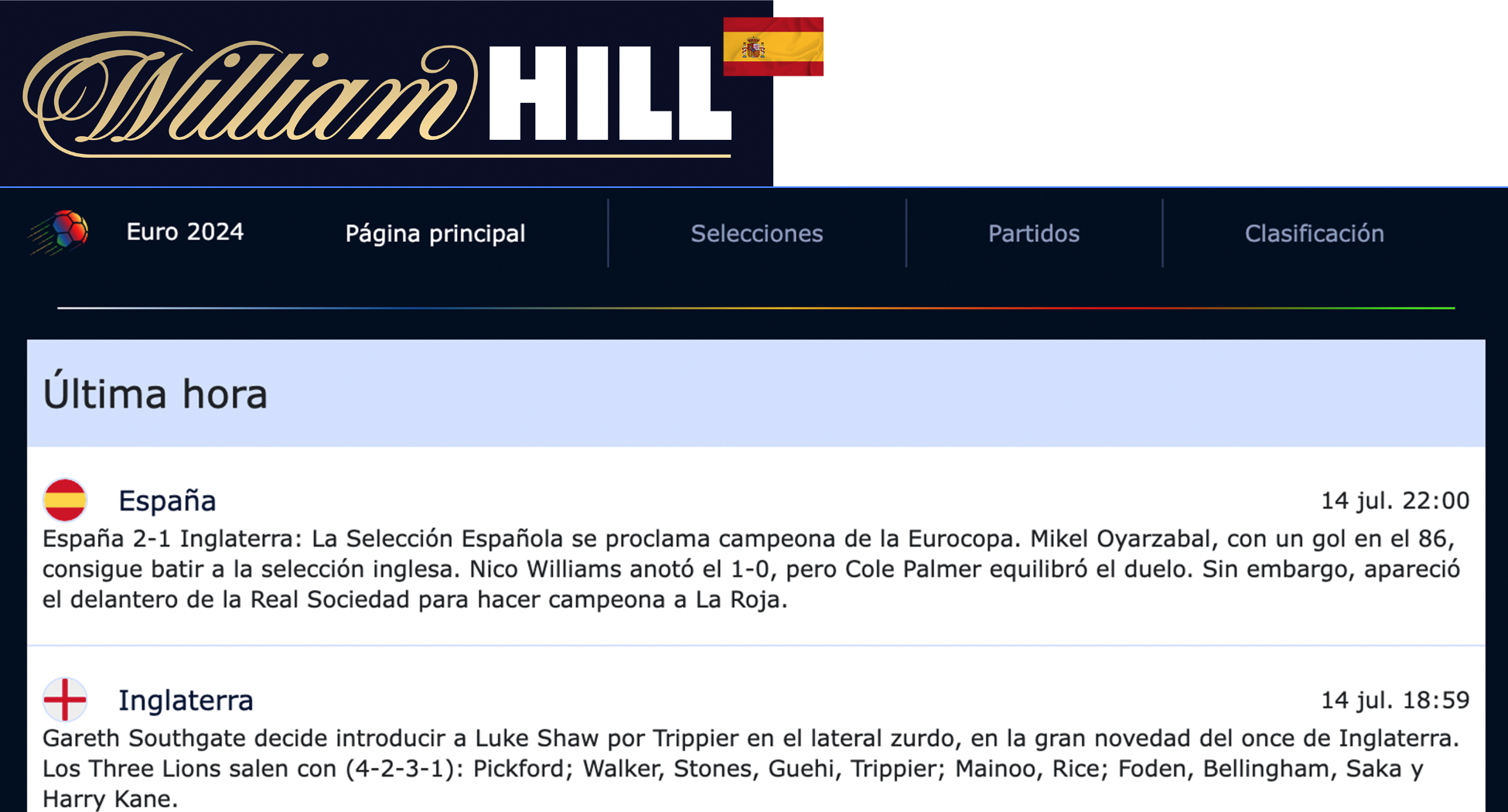 William Hill Euro 2024 Hub Spanish